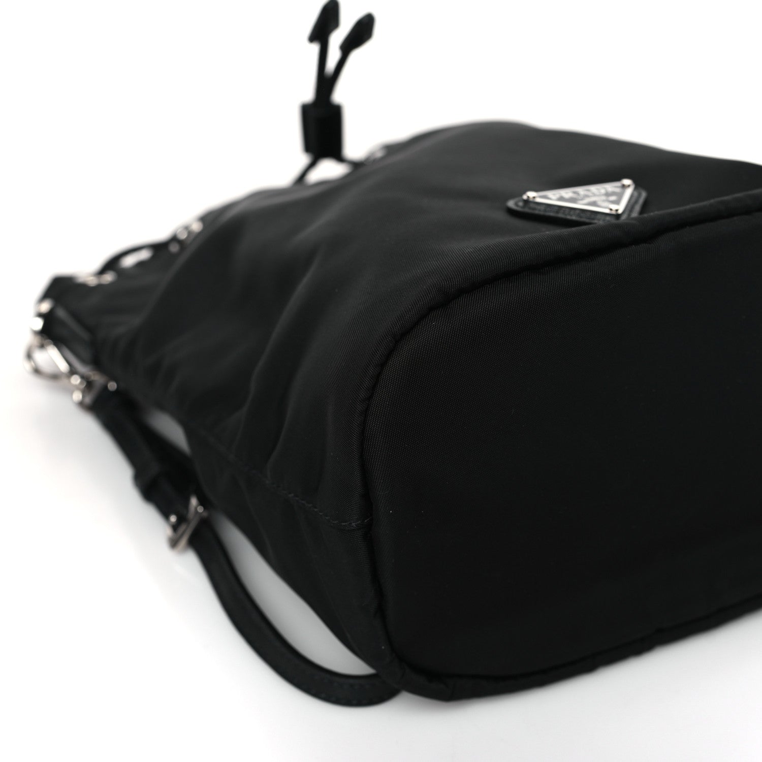Prada Saffiano Tessuto Nylon Vela Bucket Wristlet Black 6 of 8