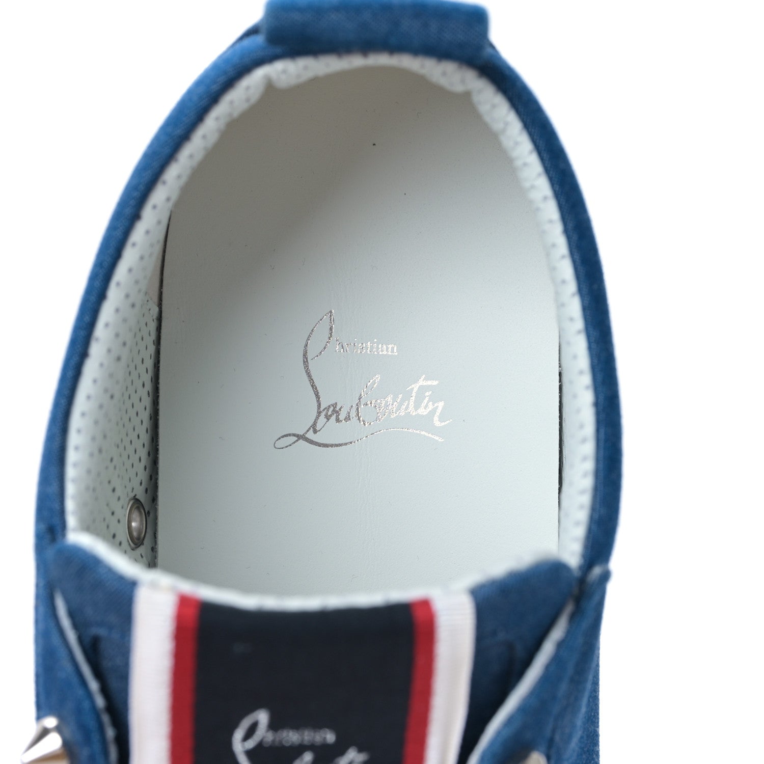 Christian Louboutin Denim Mens Fique A Vontade Sneakers 43 Light Blue 8 of 9