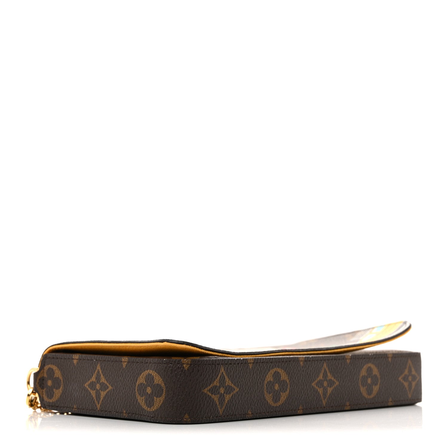 Louis Vuitton Monogram 2022 Christmas Animation New York Soho Pochette Felicie Chain Wallet Yellow 5 of 12