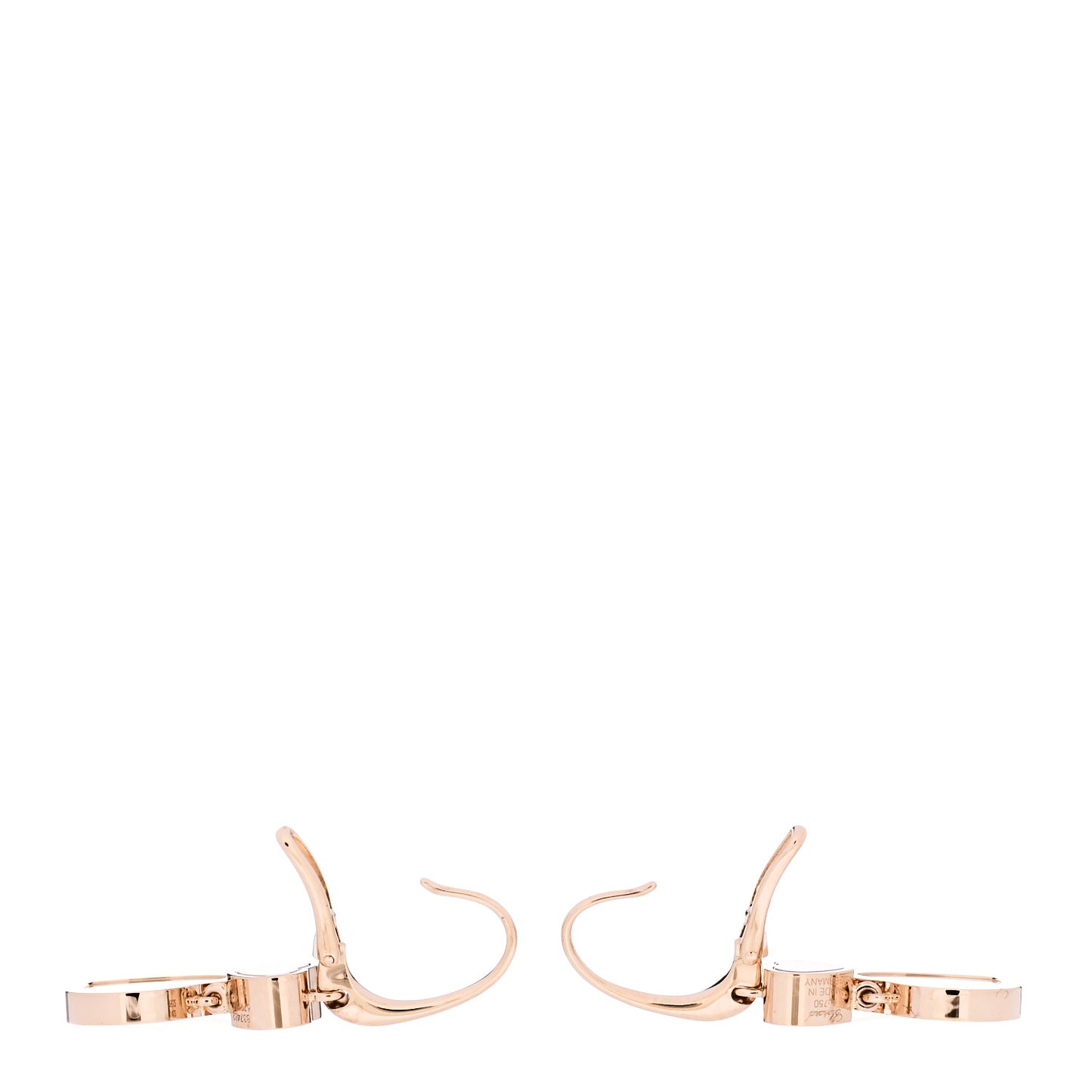 18K Rose Gold Diamond Mother of Pearl Floating Happy Diamonds Hearts Earrings