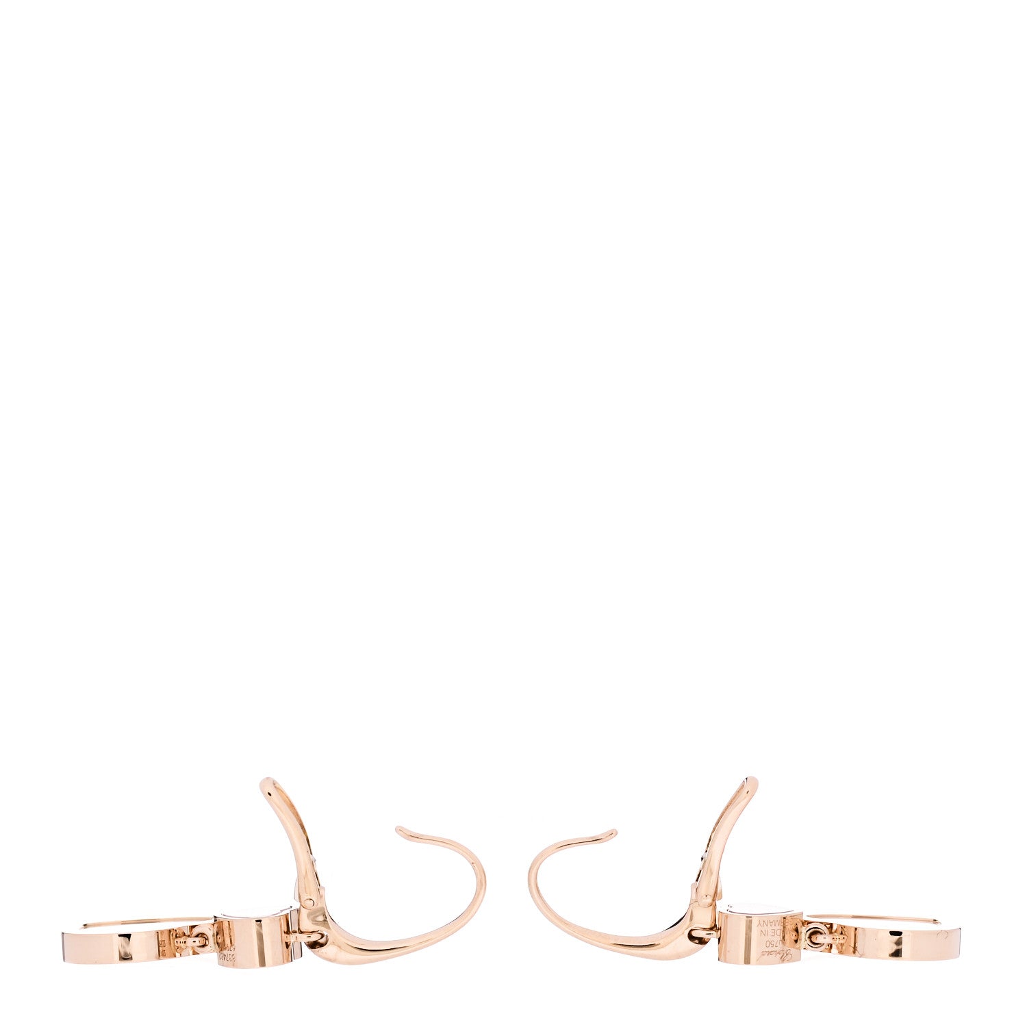 Chopard 18K Rose Gold Diamond Mother of Pearl Floating Happy Diamonds Hearts Earrings 3 of 6