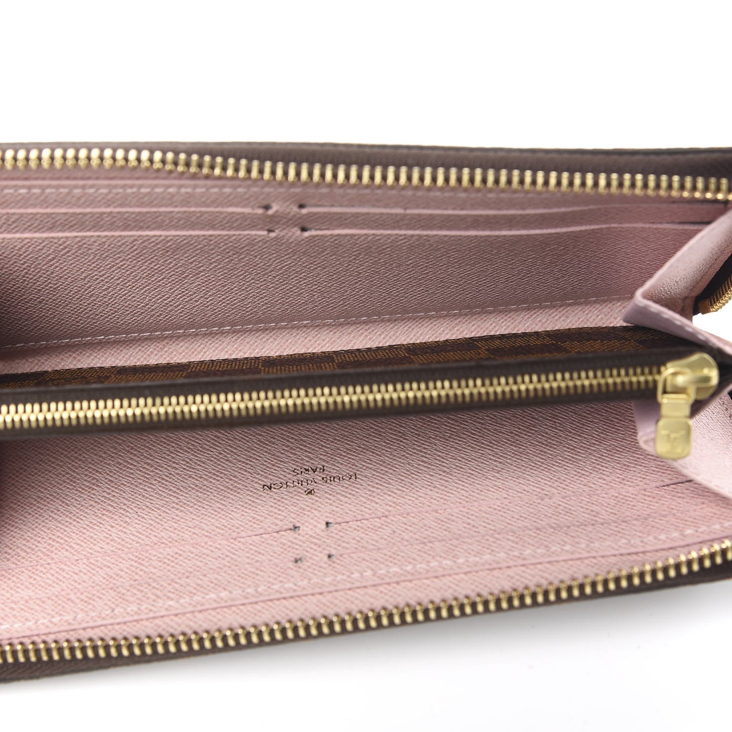 Damier Ebene Clemence Wallet Rose Ballerine