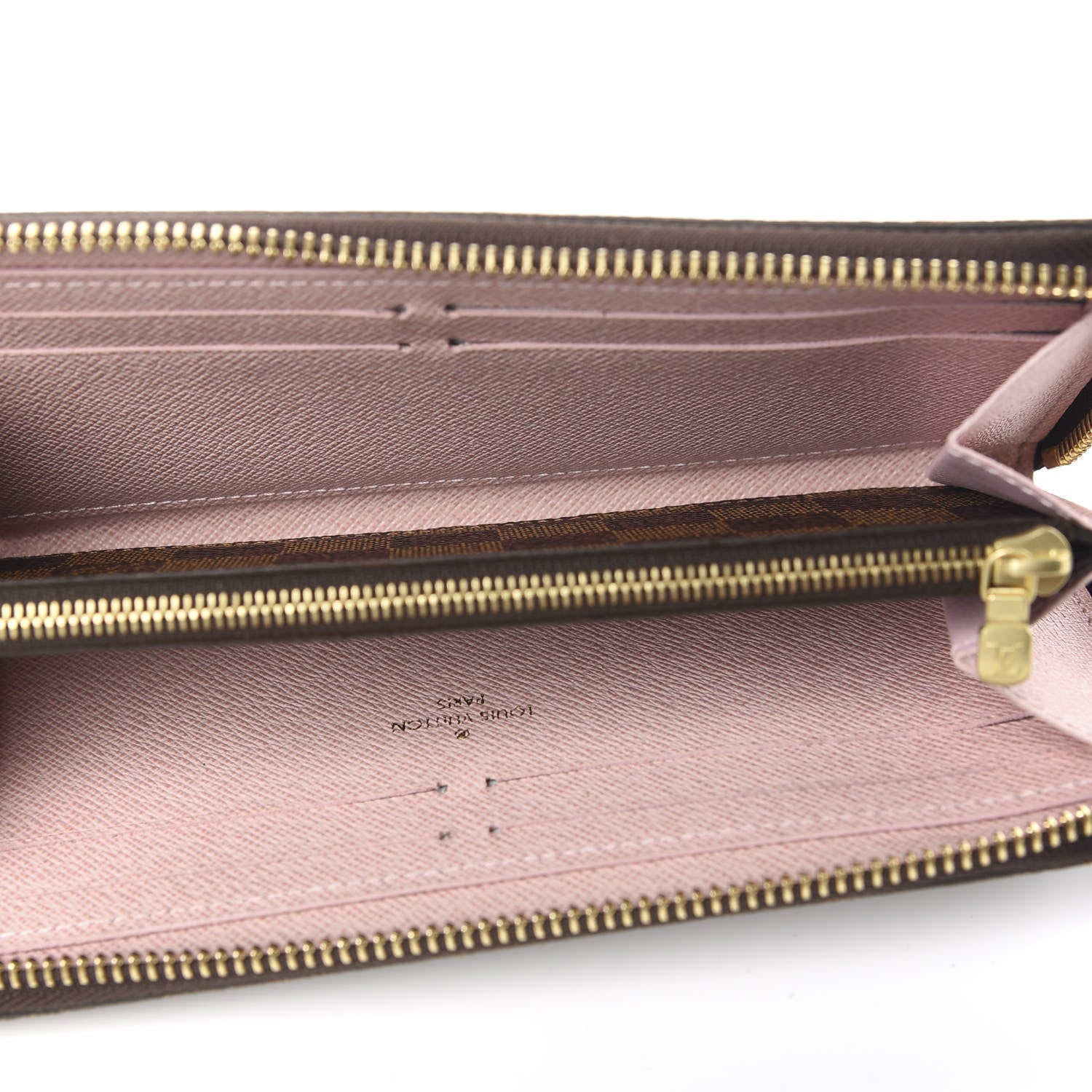 Louis Vuitton Damier Ebene Clemence Wallet Rose Ballerine 5 of 7