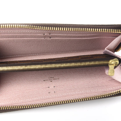 Louis Vuitton Damier Ebene Clemence Wallet Rose Ballerine 5 of 7
