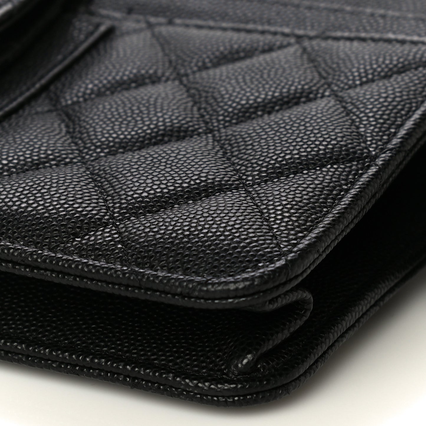 Caviar Quilted Clutch With Chain Black