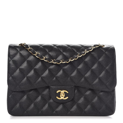 Chanel Caviar Quilted Jumbo Double Flap Black 1 of 11