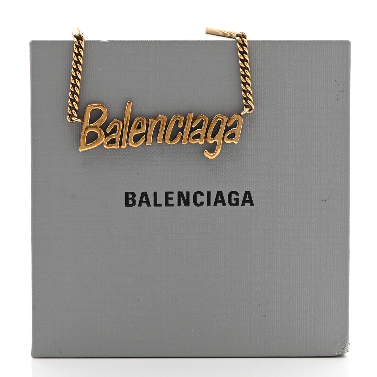 Metal Logo Necklace Gold
