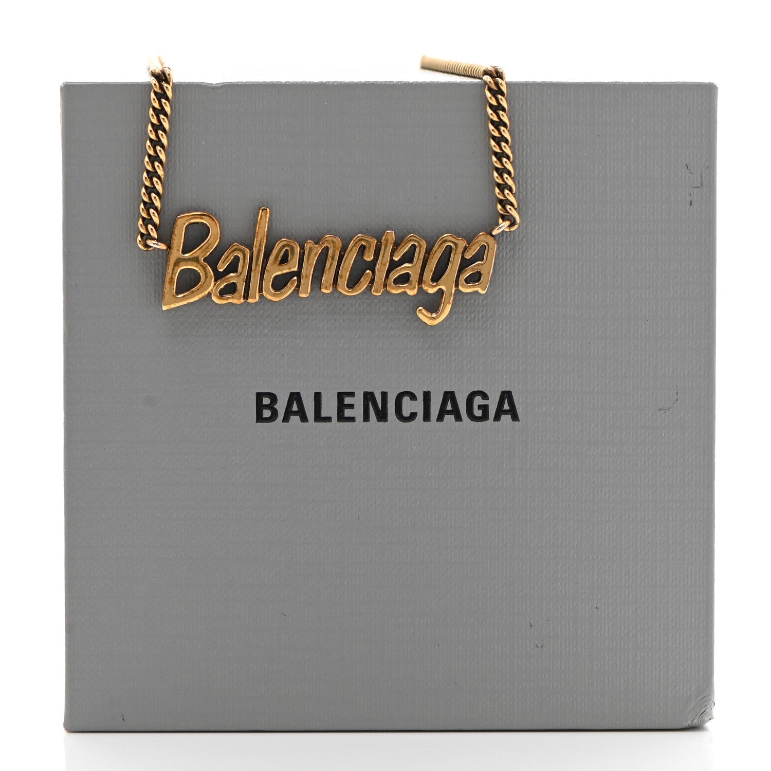 Balenciaga Metal Logo Necklace Gold 7 of 7