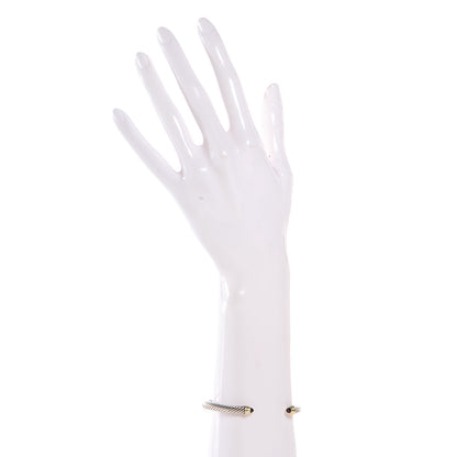 David Yurman Sterling Silver 14K Yellow Gold Black Onyx 5mm Cable Classics Bracelet 2 of 6