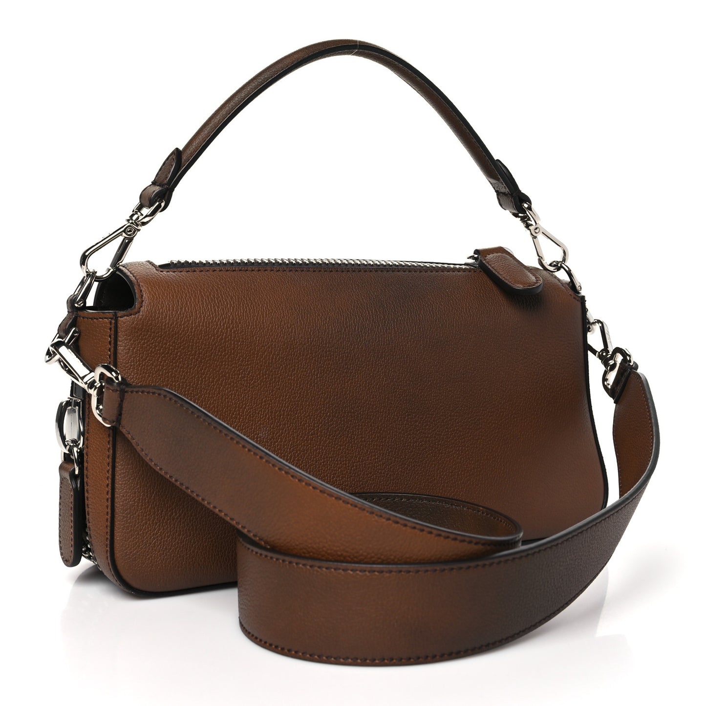 Vitello Tamponato Vintage Jacquard FF 1974 Zip Baguette Moro