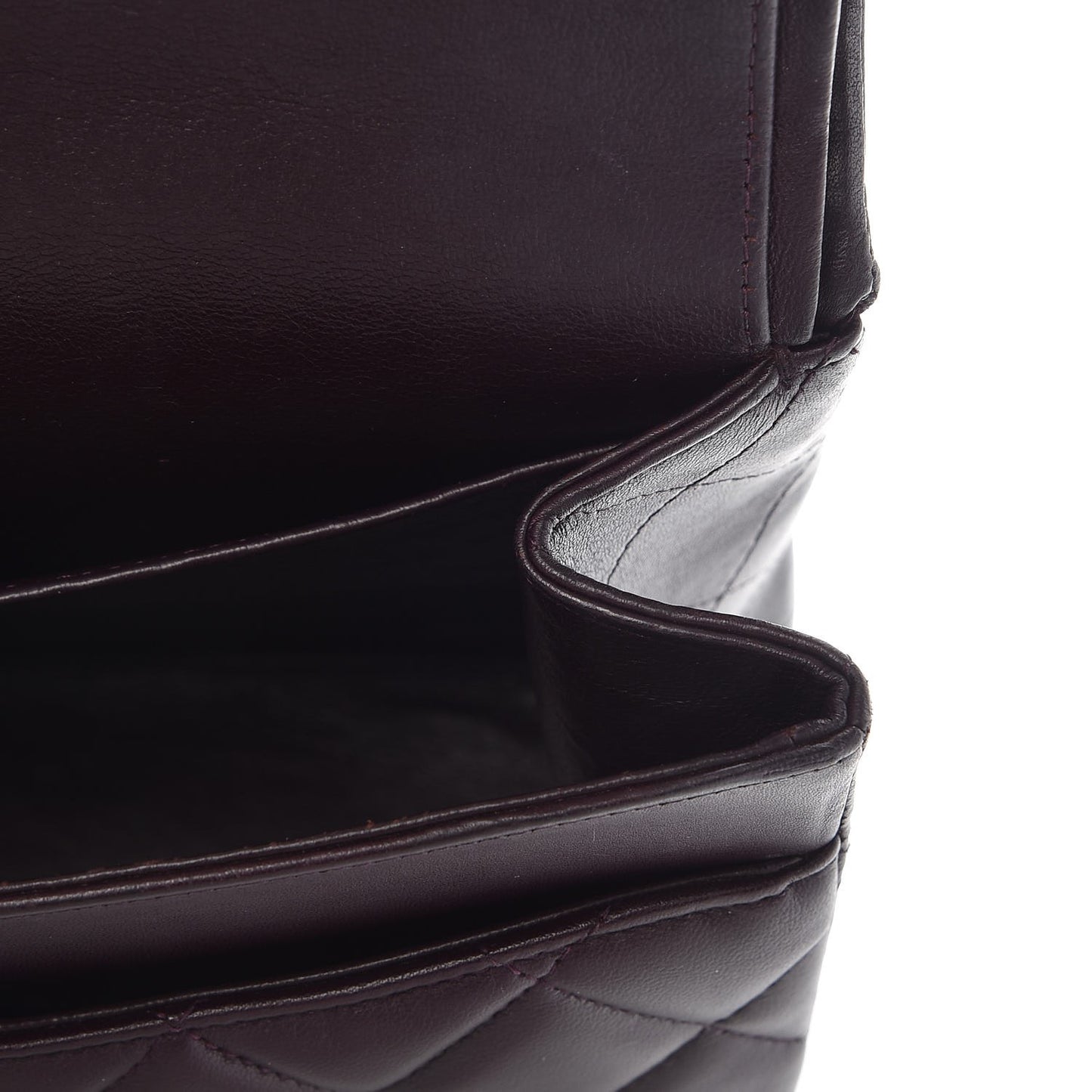 Lambskin Quilted Jumbo Double Flap Dark Purple
