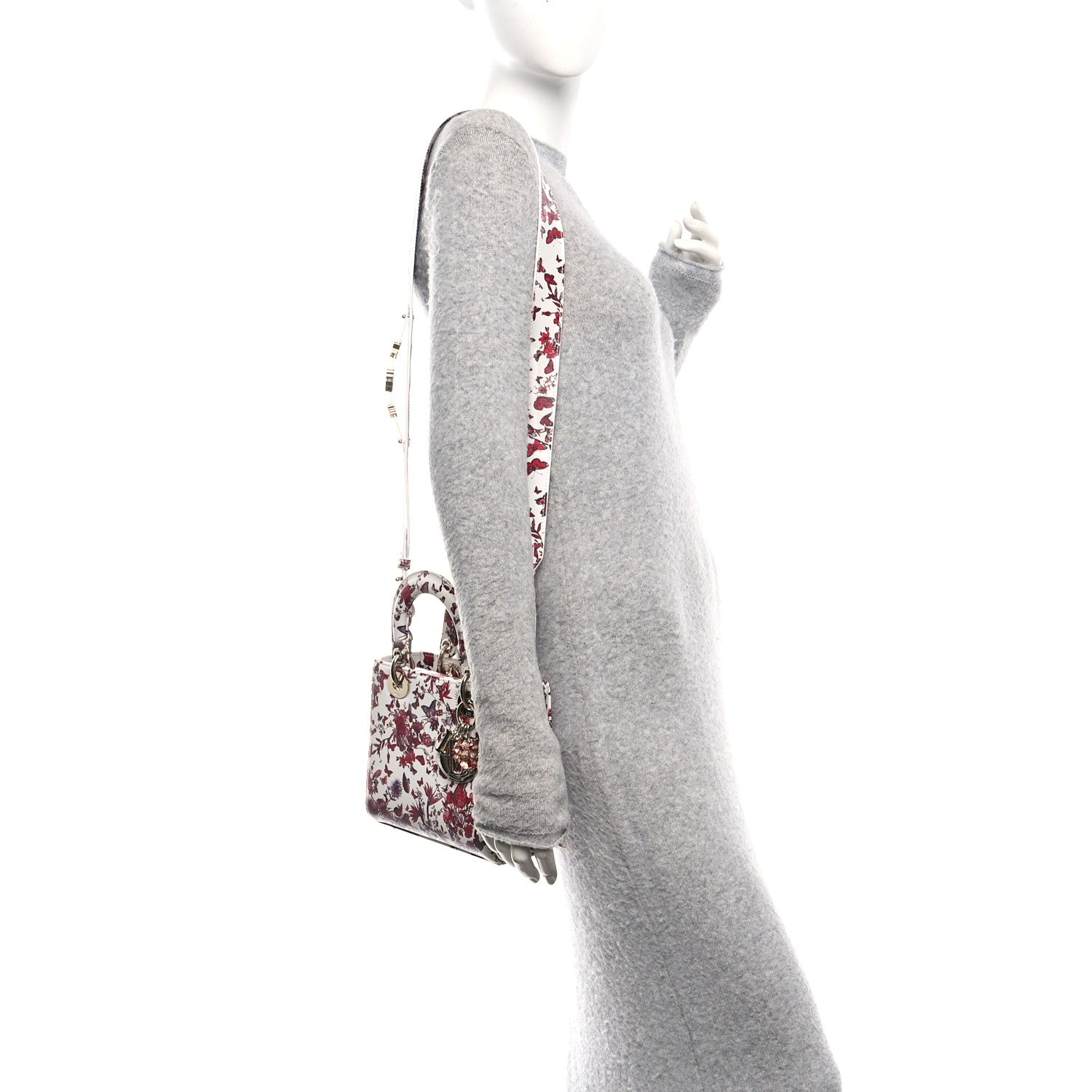 Christian Dior Calfskin Le Coeur Des Papillons Small My ABCDior Lady Dior White Multicolor 2 of 10