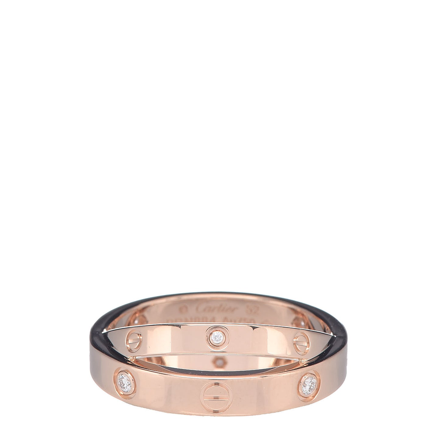 18K Pink Gold 6 Diamond LOVE Ring 52 6