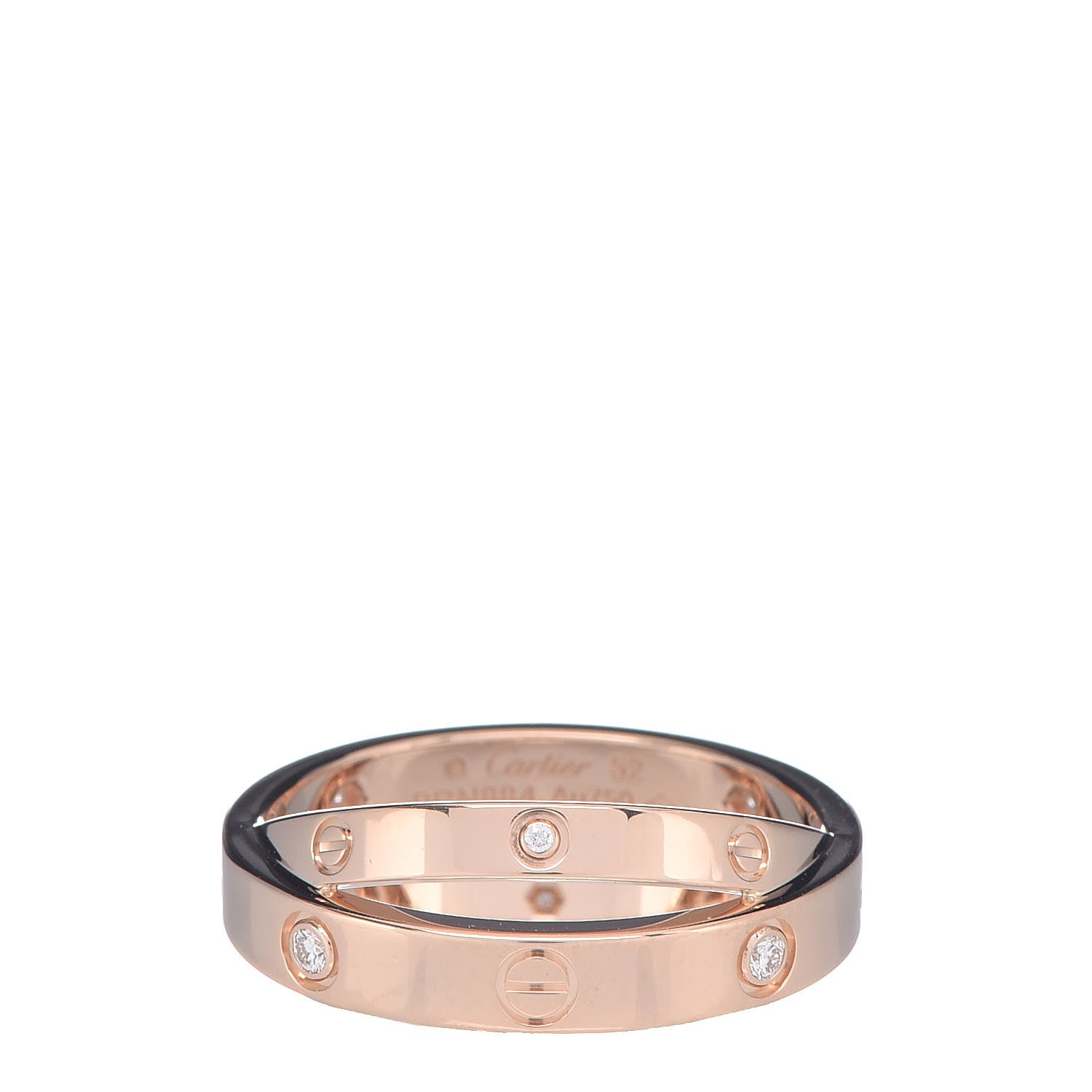 Cartier 18K Pink Gold 6 Diamond LOVE Ring 52 6 1 of 6