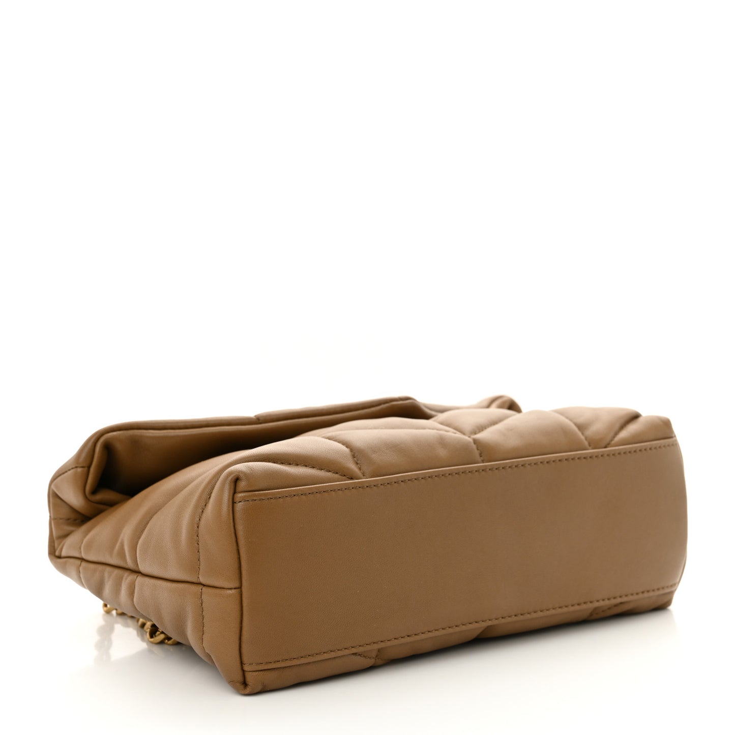 Lambskin Quilted Toy Loulou Puffer Monogram Chain Satchel Dark Cork