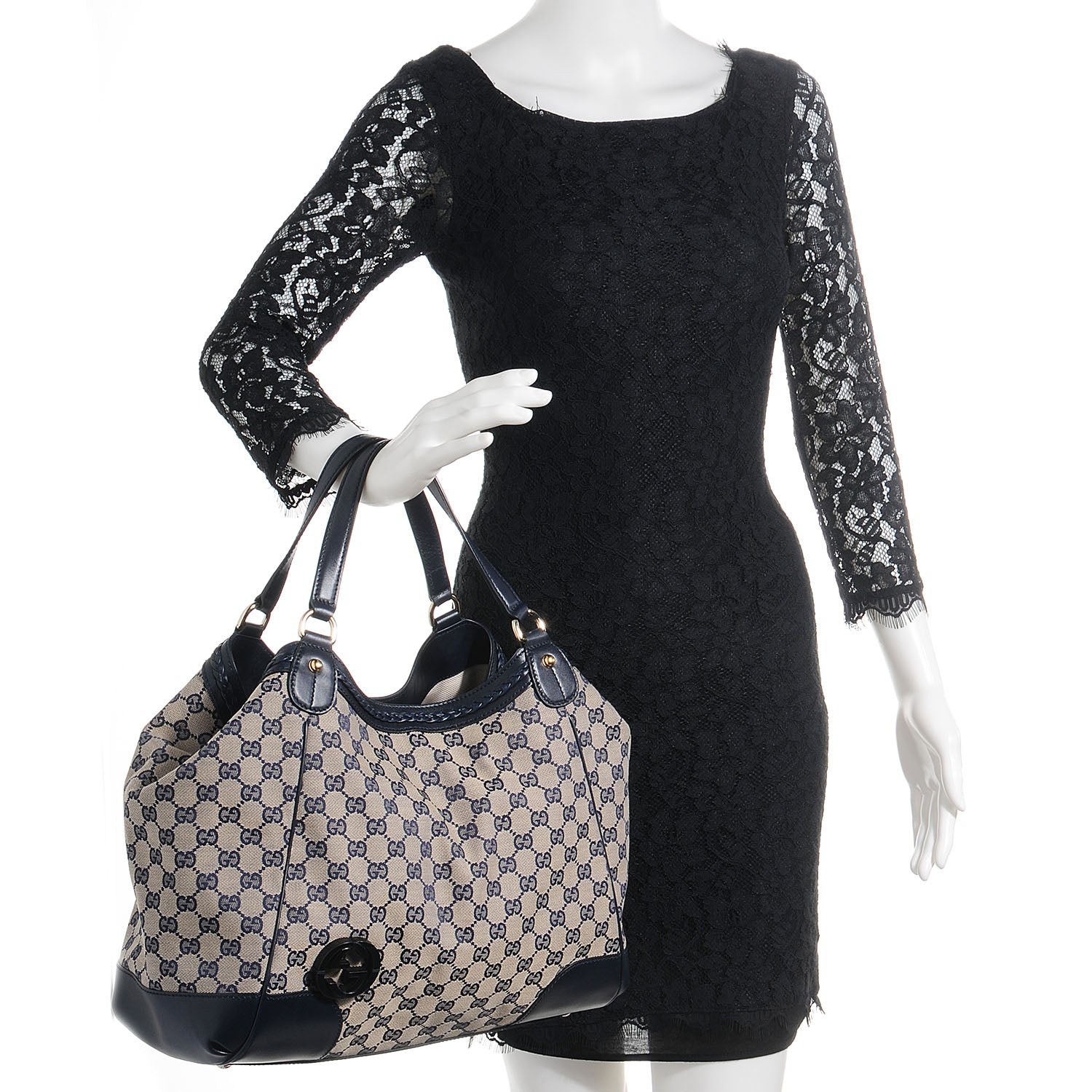 Gucci Monogram Medium Brick Lane Tote Navy 2 of 7