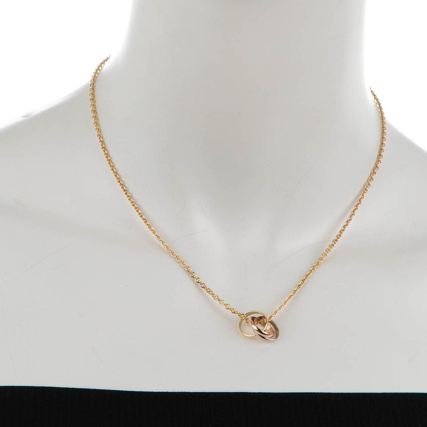 18K Pink Yellow White Gold Trinity Pendant Necklace