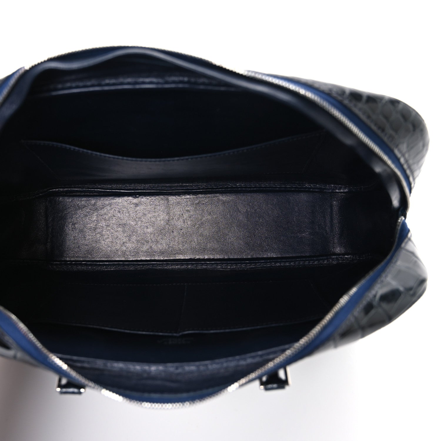 Hermes Shiny Porosus Crocodile Plume Elan 28 Bleu Marine 5 of 11