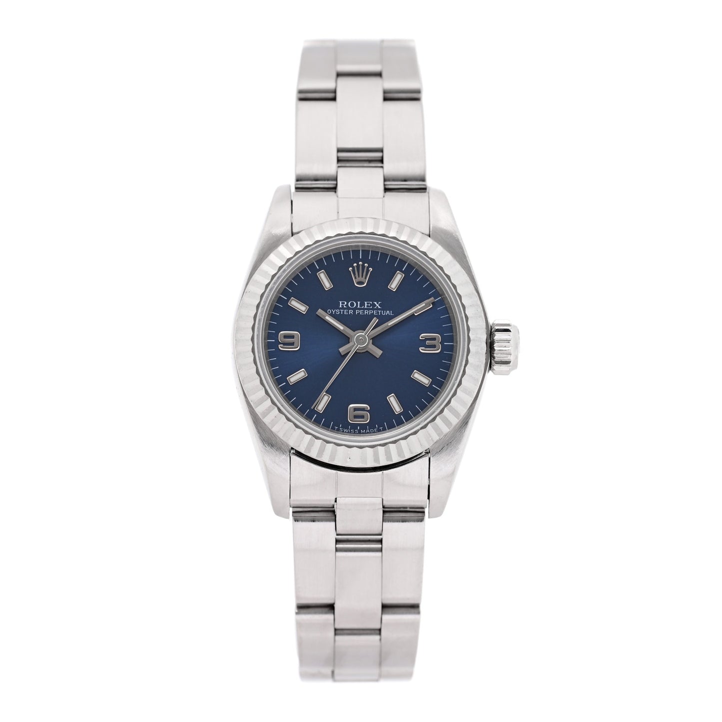 Stainless Steel 25mm Oyster Perpetual Watch Blue 67194