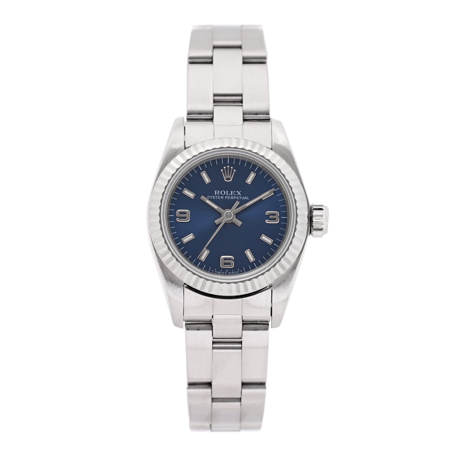 Rolex Stainless Steel 25mm Oyster Perpetual Watch Blue 67194 1 of 5