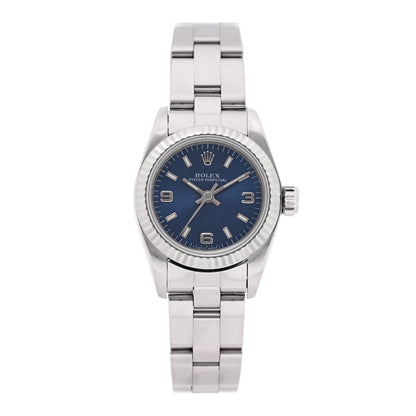 Rolex Stainless Steel 25mm Oyster Perpetual Watch Blue 67194 1 of 5