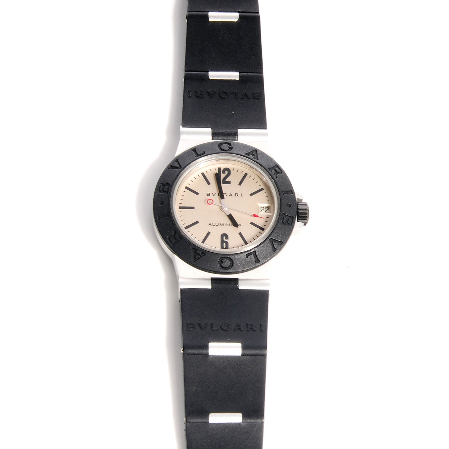 Bulgari Aluminum Rubber 32mm Diagono Quartz Watch 1 of 5