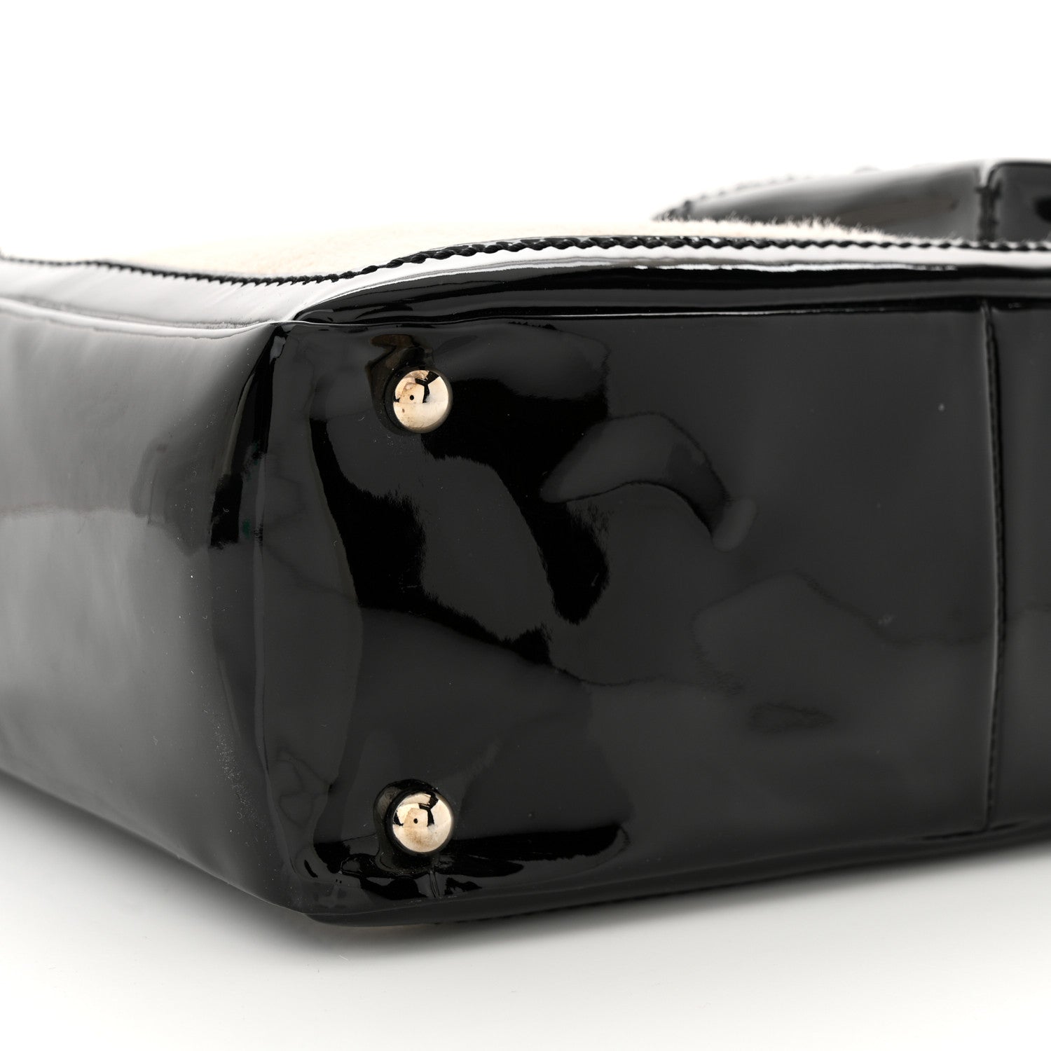 Chanel Patent Pony Hair Small Pocket Tote Black White 9 of 11