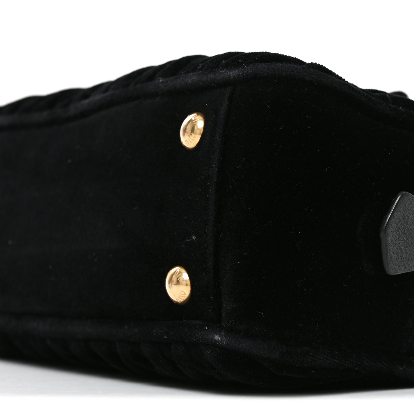 Velvet Matelasse Regular Arcadie Top Handle Bag Black