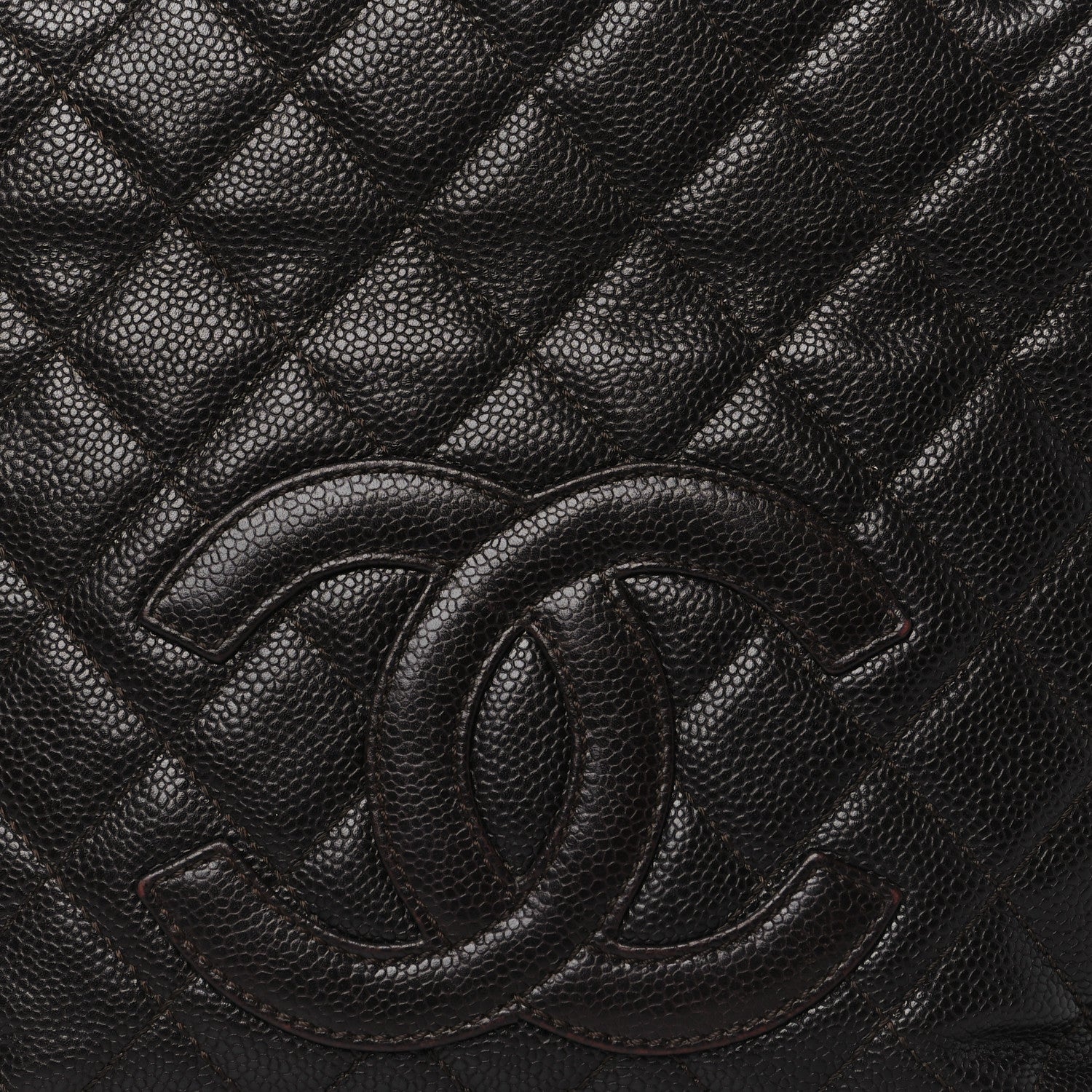Chanel Caviar Quilted Petit Shopping Tote PST Dark Brown 8 of 12