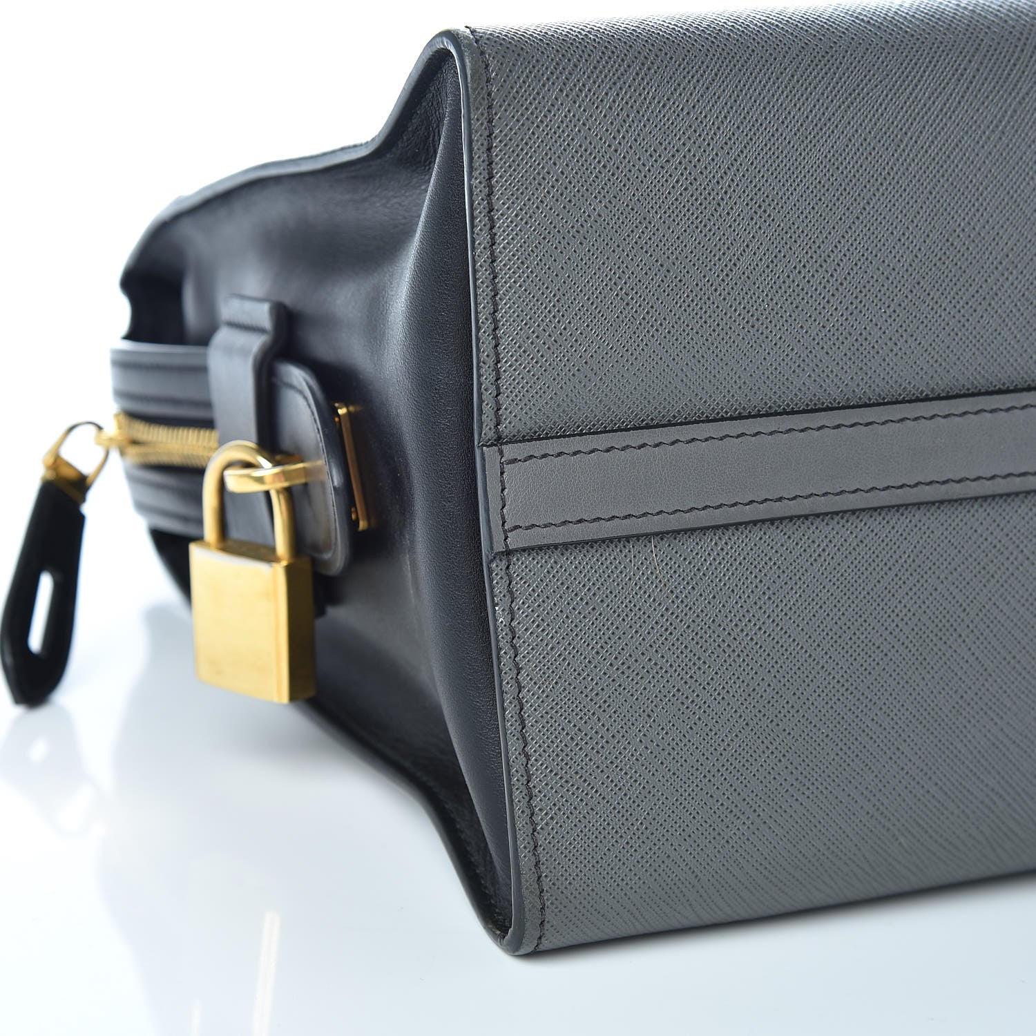 Prada Saffiano City Calf Medium Esplanade Tote Mercurio Black 13 of 14