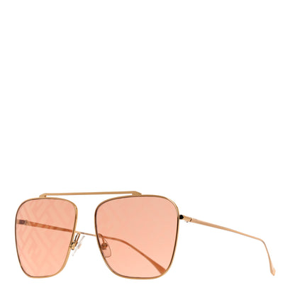 Fendi Metal Fendi Forever Aviator Sunglasses FF0406/G/S Gold 1 of 7