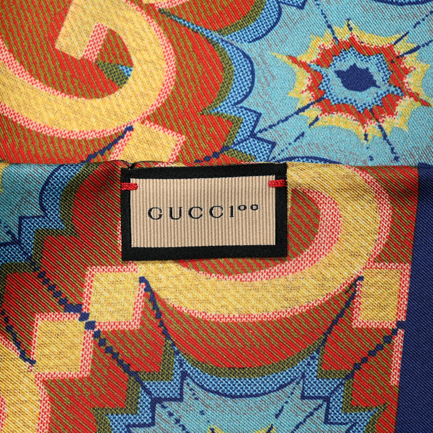 Silk Twill Sr Chocy Scarf Light Brown Yellow