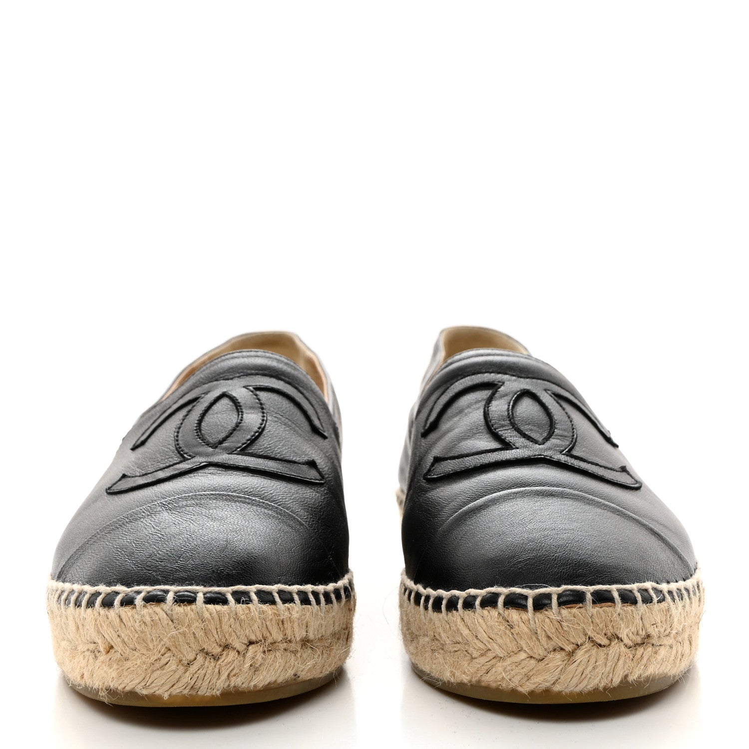 Chanel Lambskin CC Espadrilles 38 Black 2 of 10