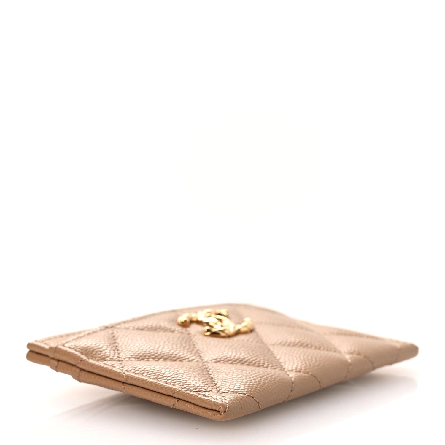 Chanel Caviar Quilted CC Card Holder Beige 4 of 9