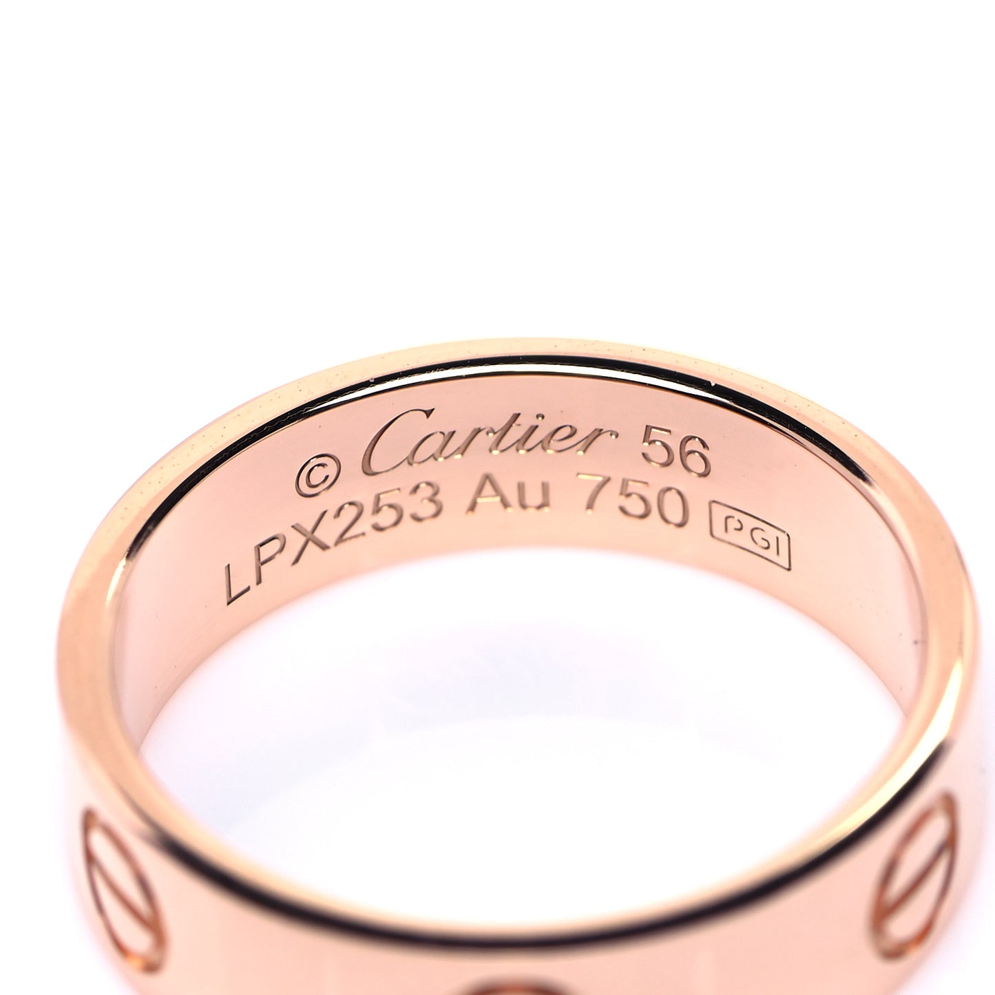 18K Pink Gold 5.5mm LOVE Ring 56 7.5