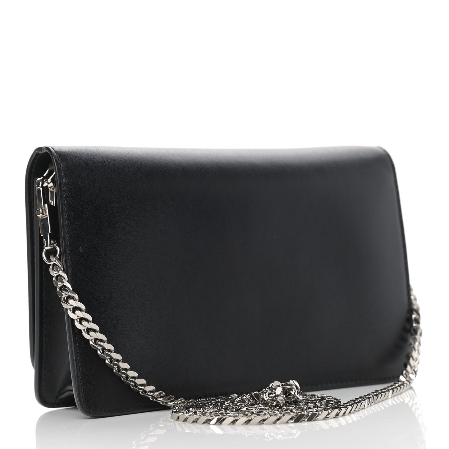 Calfskin Star Pandora Chain Wallet Black