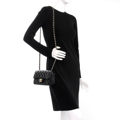 Chanel Lambskin Quilted Mini Rectangular Flap Black 2 of 8