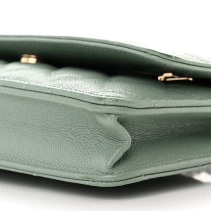 Chanel Caviar Quilted Wallet On Chain WOC Grey 11 of 13
