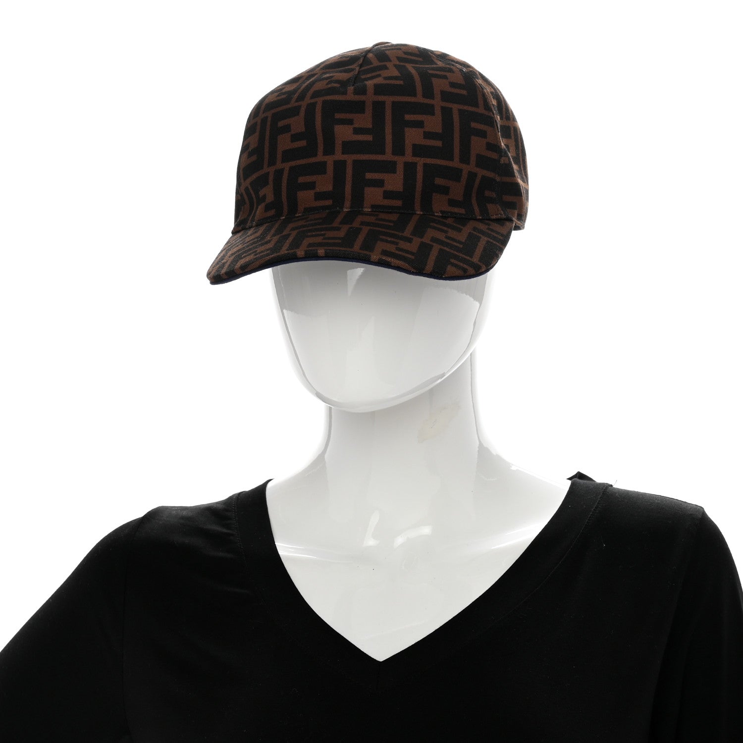 Fendi Canvas FF Reloaded Baseball Hat Tobacco Bleu 2 of 7