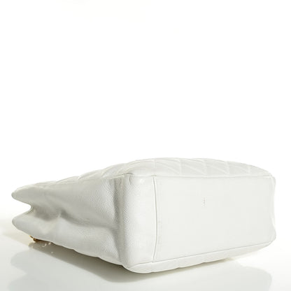 Chanel Caviar Quilted Petit Shopping Tote PST White 12 of 16
