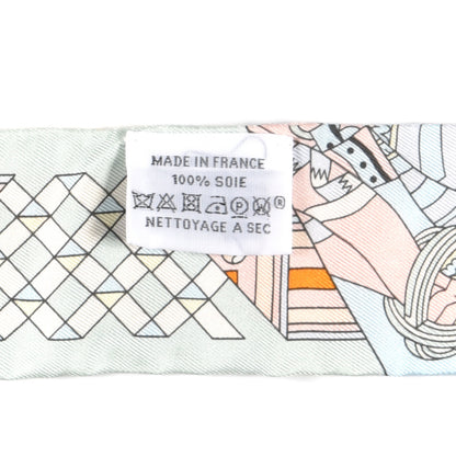 Hermes Silk De l'Ombrelle Aux Duels Twilly Ciel Rose Pale Orange 3 of 3