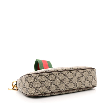 Gucci GG Supreme Monogram Textured Dollar Calfskin Web Small Ophidia GG Handbag Beige Ebony New Acero 4 of 13
