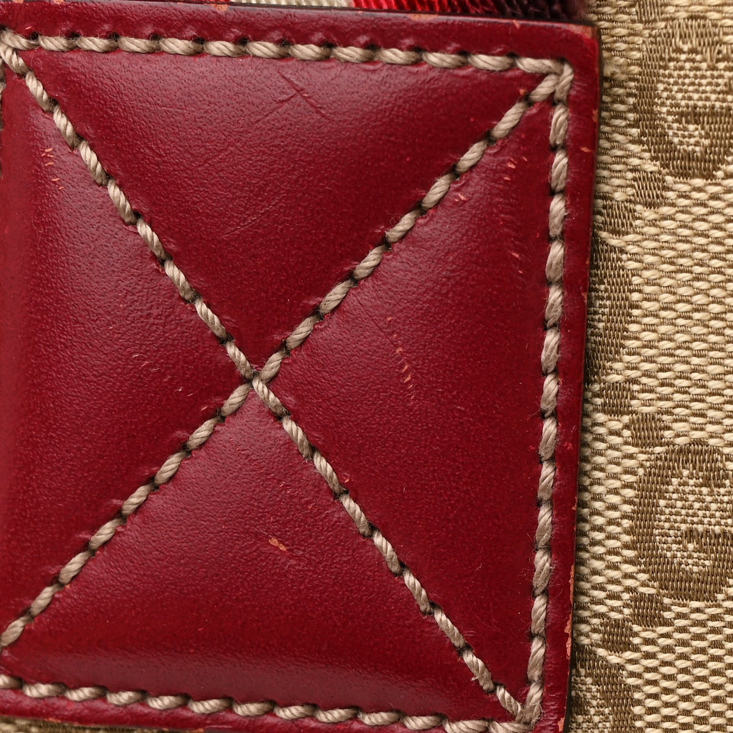 GG Monogram Web Medium Collapsable Carry On Duffle Beige Red