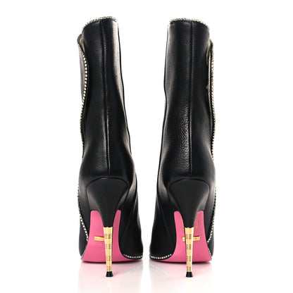 Gucci Calfskin Crystal Fosca Boots 36.5 Black 6 of 7