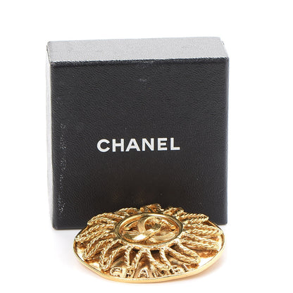 Chanel CC Sun Brooch Gold 6 of 6