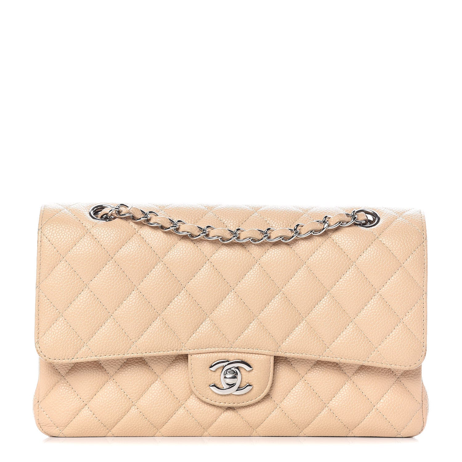 Chanel Caviar Quilted Medium Double Flap Beige Clair 1 of 16