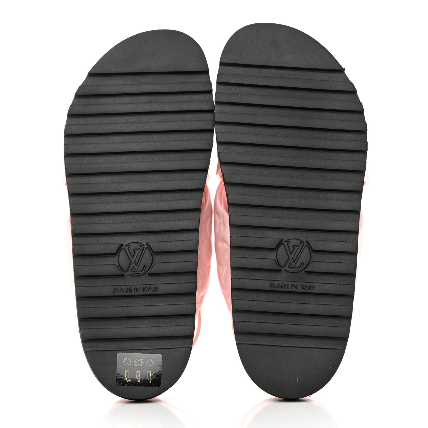 Lambskin Monogram Embossed Paseo Flat Comfort Sandals 37 Rose Clair