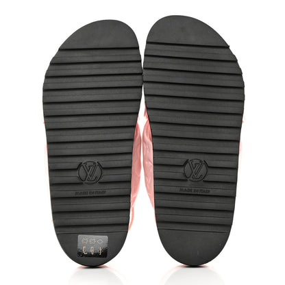 Louis Vuitton Lambskin Monogram Embossed Paseo Flat Comfort Sandals 37 Rose Clair 5 of 8