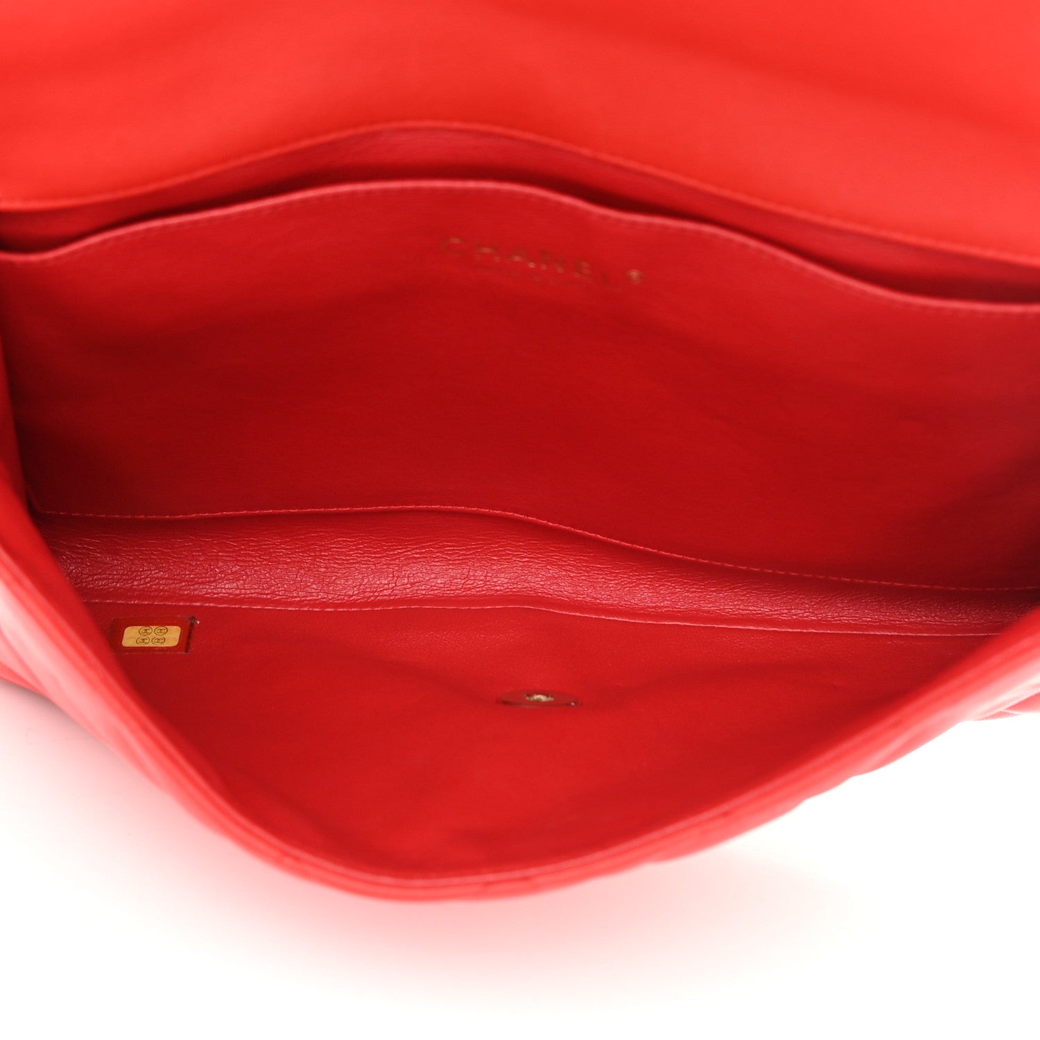 Chanel Lambskin Quilted Clutch with Chain Flap Red 5 of 19