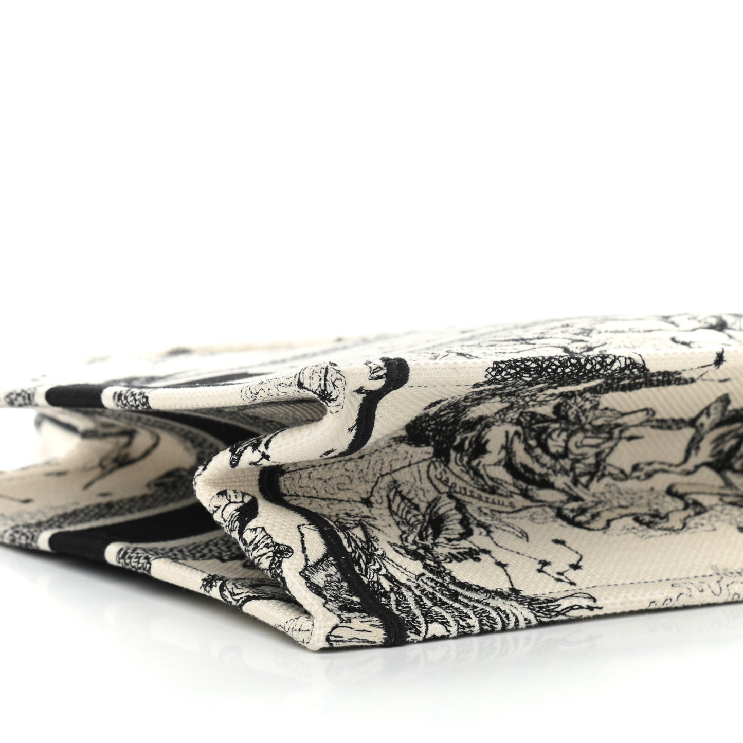 Canvas Zodiac Toile De Jouy Embroidered Medium Book Tote Latte
